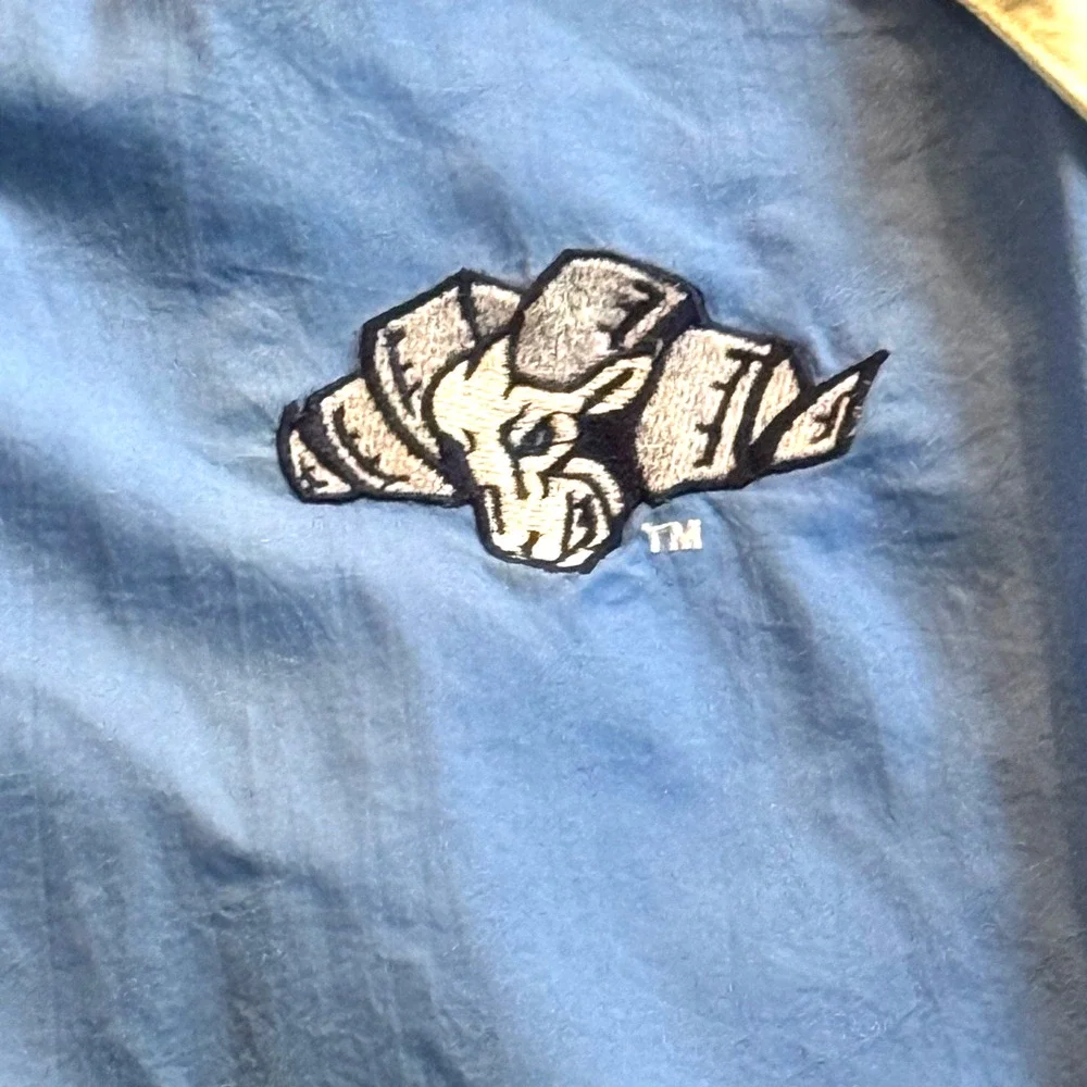 University Of North Carolina UNC Tar Heels Starter Jacket Hood Nylon Zip Mens XL